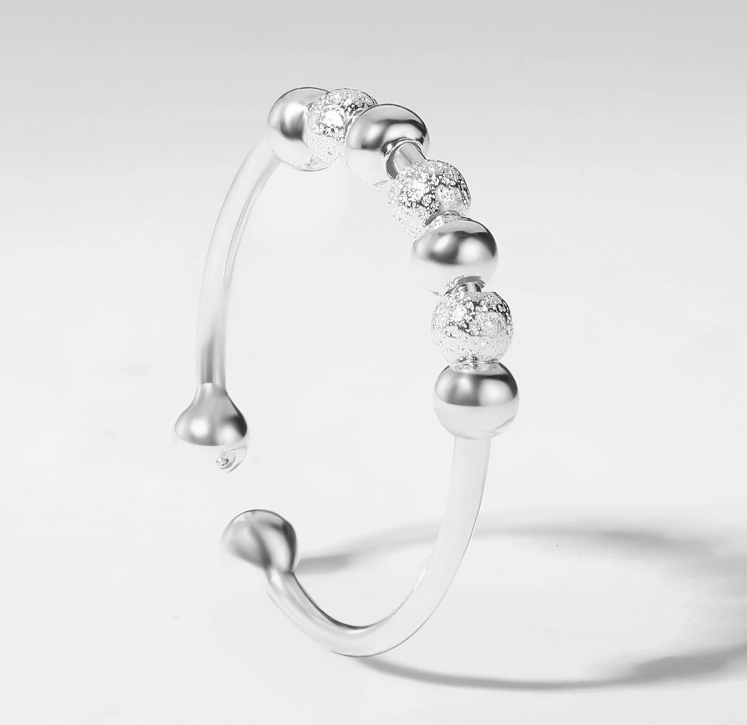 PERLES ARGENT | Bague anti-stress en acier inoxydable